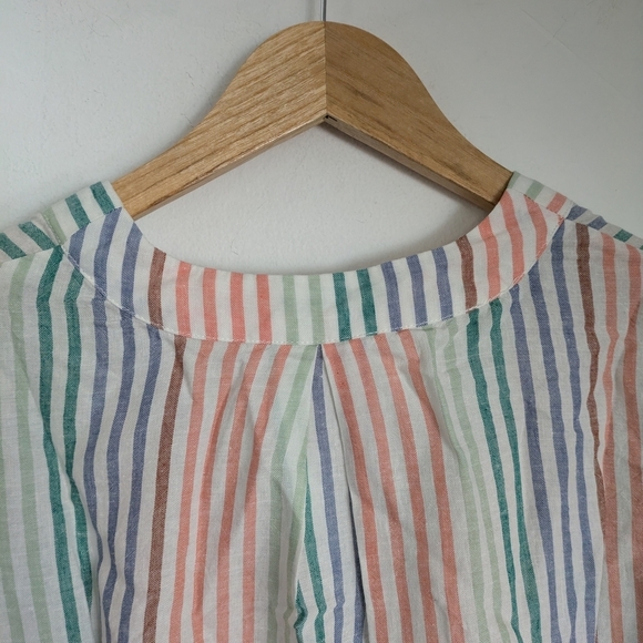 Striped Multicolor V-Neck Top - Picture 5 of 7